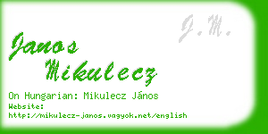 janos mikulecz business card